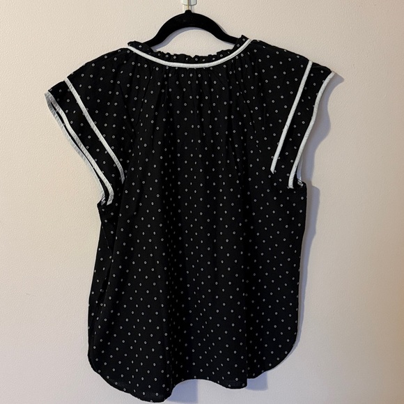 NWOT. LOFT Black and White Polka Dot Blouse - Picture 5 of 5